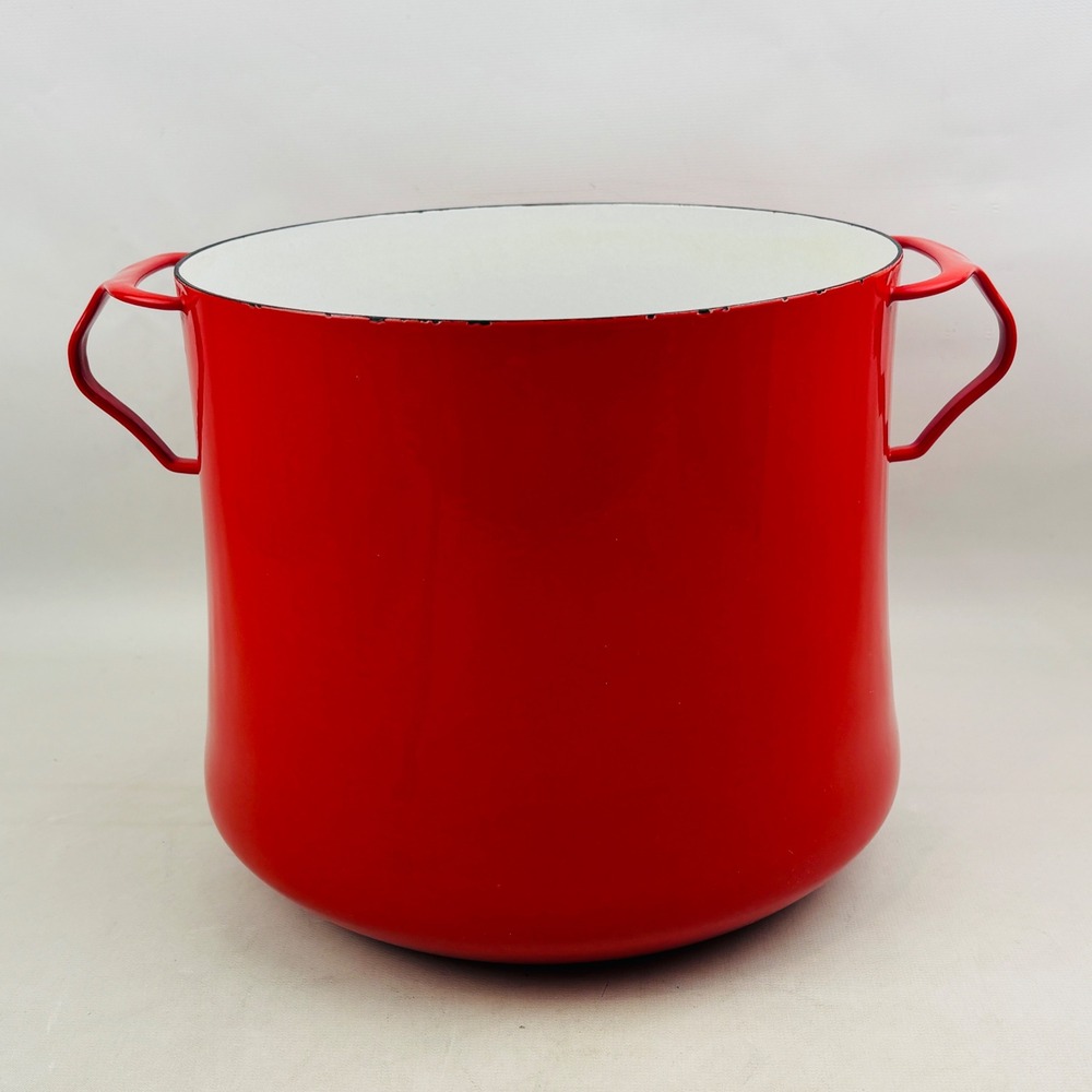 Dansk Kobenstyle Stockpot 6 Quart Red Enamel Soup No Lid France Vintage Flaws
